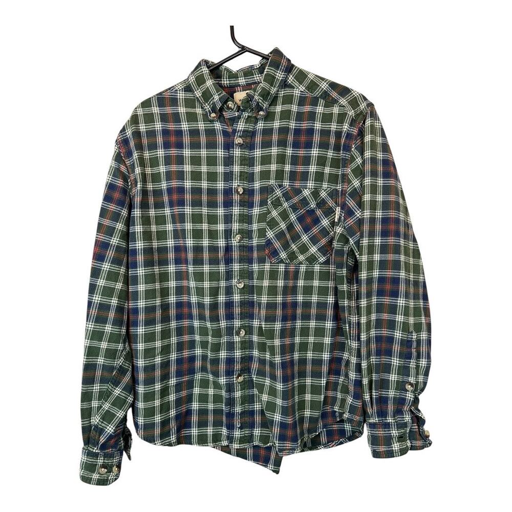 Mens Grunge Flannel Shirt Button Down Distressed Gorpcore Utility Woolrich sz M